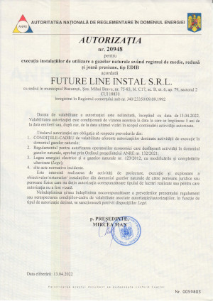 Executia instalatiilor de utilizare a gazelor naturale avand regimul de medie, redusa si joasa presiune, tip EDIB