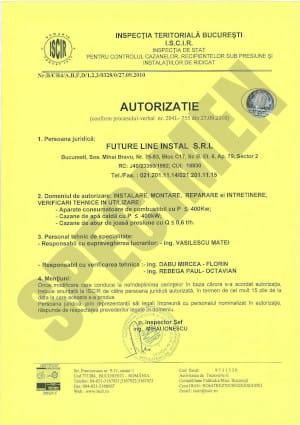 Autorizatie ISCIR conform PT A1