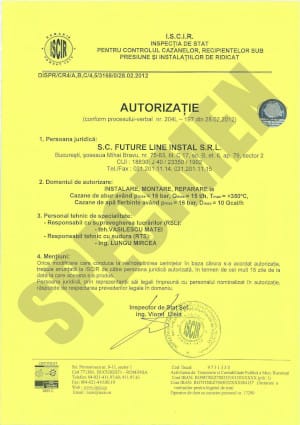 Autorizatie ISCIR conform PT C1