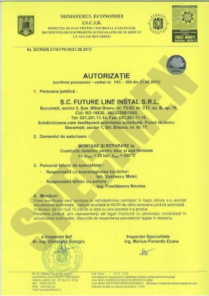 Autorizatie ISCIR conform PT C10