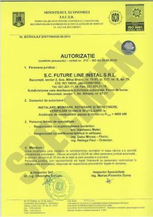 Autorizatie ISCIR conform PT C2