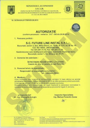 Autorizatie ISCIR conform PT C4