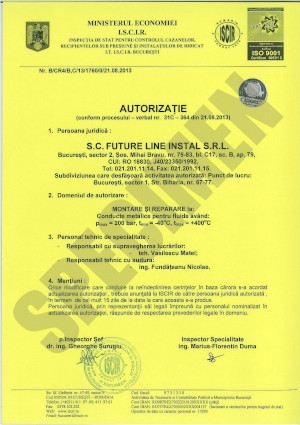 Autorizatie ISCIR conform PT C6