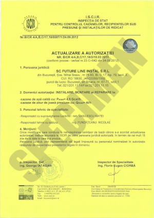 Autorizatie ISCIR conform PT C9